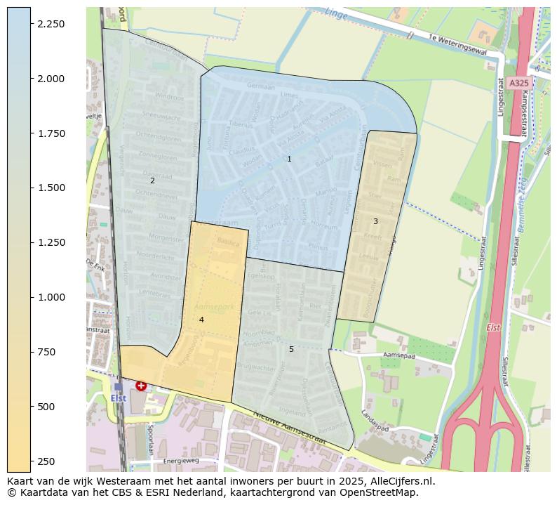 Afbeelding van de wijk Westeraam op de kaart.
