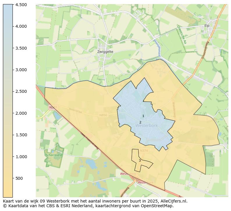 Afbeelding van de wijk Westerbork op de kaart.