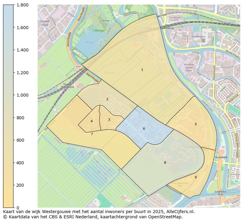 Afbeelding van de wijk Westergouwe op de kaart.