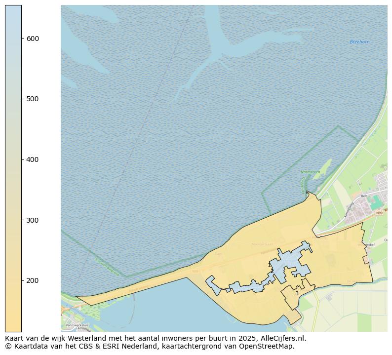 Afbeelding van de wijk Westerland op de kaart.