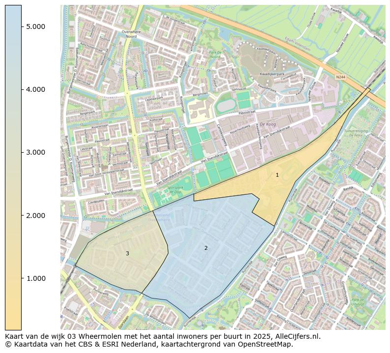 Afbeelding van de wijk Wheermolen op de kaart.