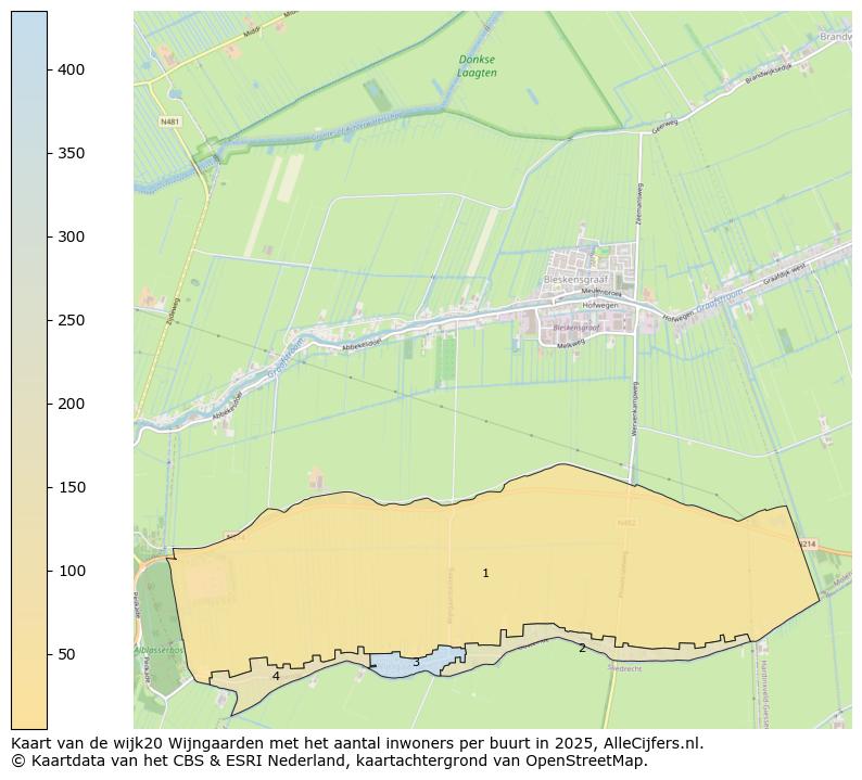 Afbeelding van de wijk Wijngaarden op de kaart.