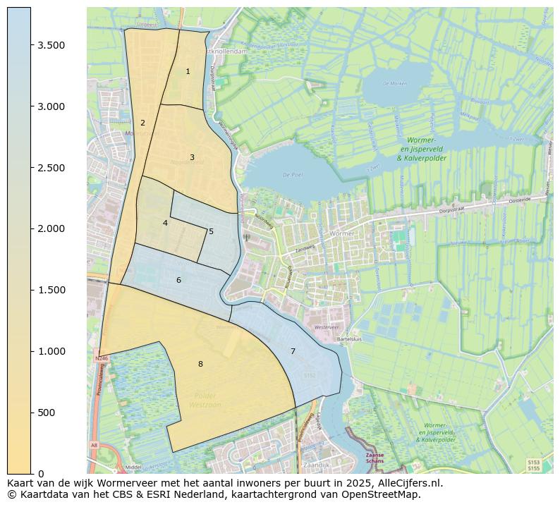 Afbeelding van de wijk Wormerveer op de kaart.