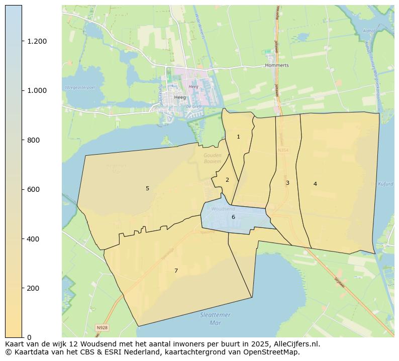 Afbeelding van de wijk Woudsend op de kaart.