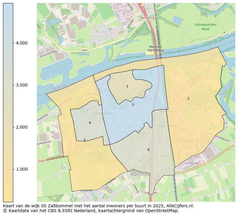 Afbeelding van de wijk Zaltbommel op de kaart.