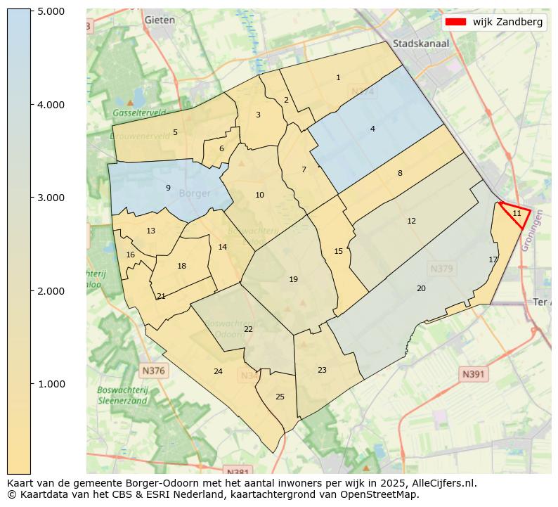 Afbeelding van de wijk Zandberg op de kaart.