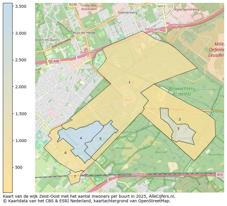 Afbeelding van de wijk Zeist-Oost op de kaart.