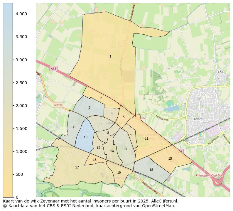 Afbeelding van de wijk Zevenaar op de kaart.