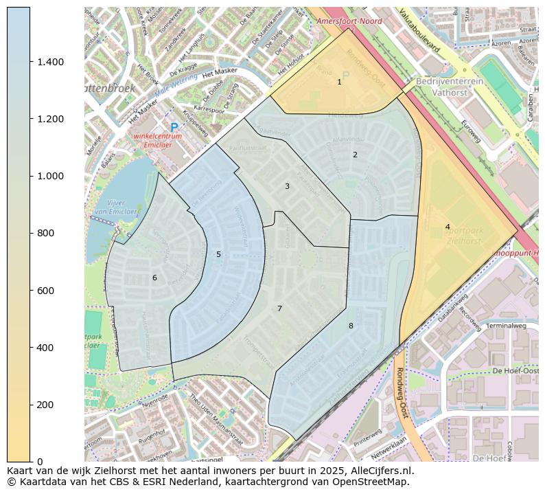 Afbeelding van de wijk Zielhorst op de kaart.