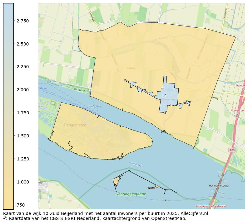 Afbeelding van de wijk Zuid-Beijerland op de kaart.