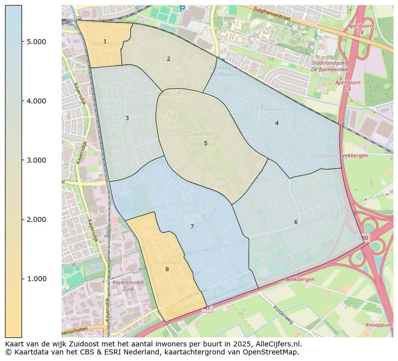Afbeelding van de wijk Zuidoost op de kaart.