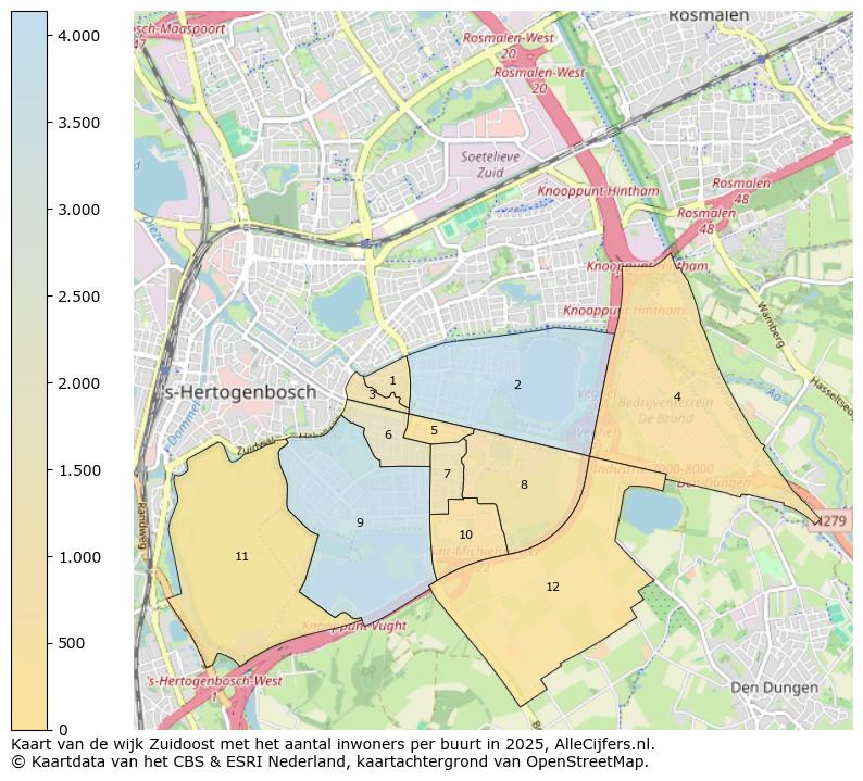 Afbeelding van de wijk Zuidoost op de kaart.