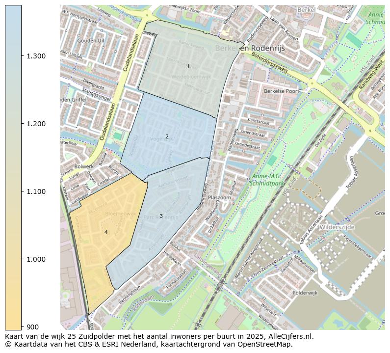 Afbeelding van de wijk Zuidpolder op de kaart.
