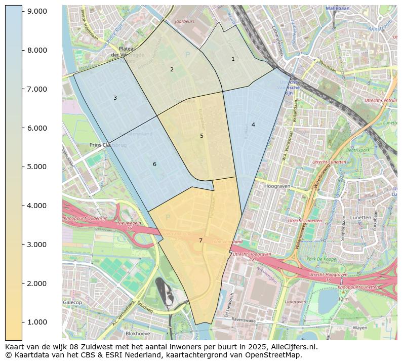 Afbeelding van de wijk Zuidwest op de kaart.