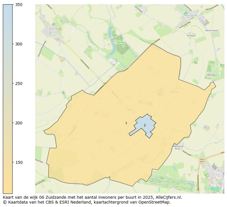 Afbeelding van de wijk Zuidzande op de kaart.