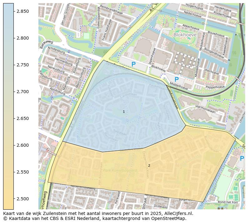 Afbeelding van de wijk Zuilenstein op de kaart.