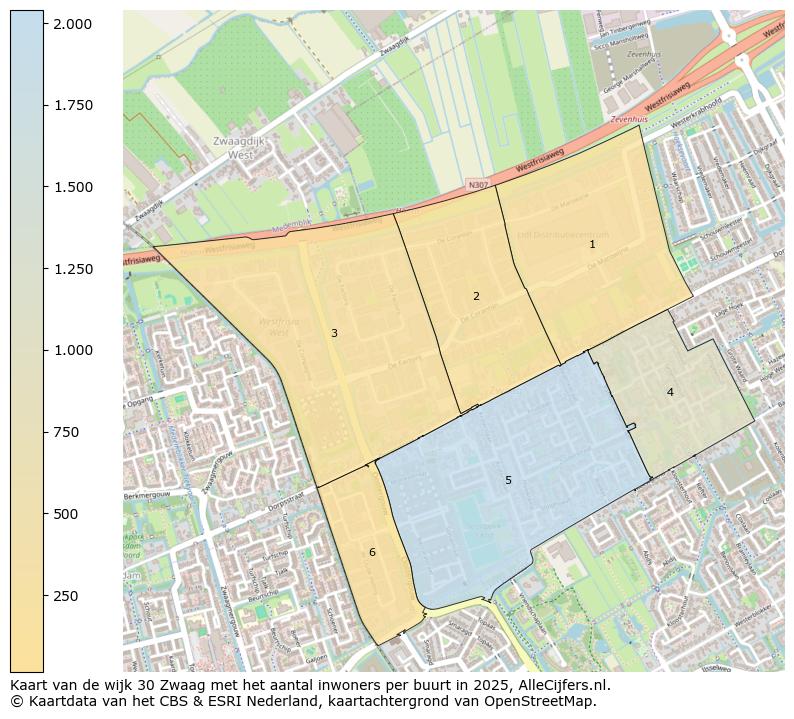 Afbeelding van de wijk Zwaag op de kaart.