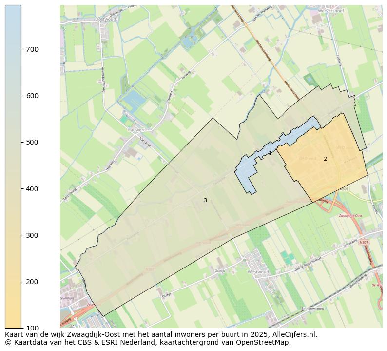 Afbeelding van de wijk Zwaagdijk-Oost op de kaart.