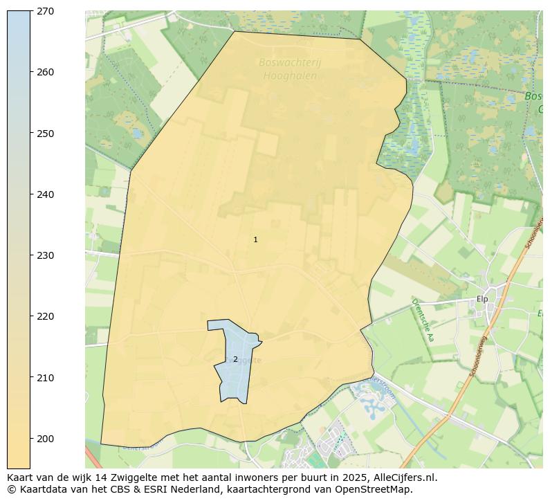 Afbeelding van de wijk Zwiggelte op de kaart.