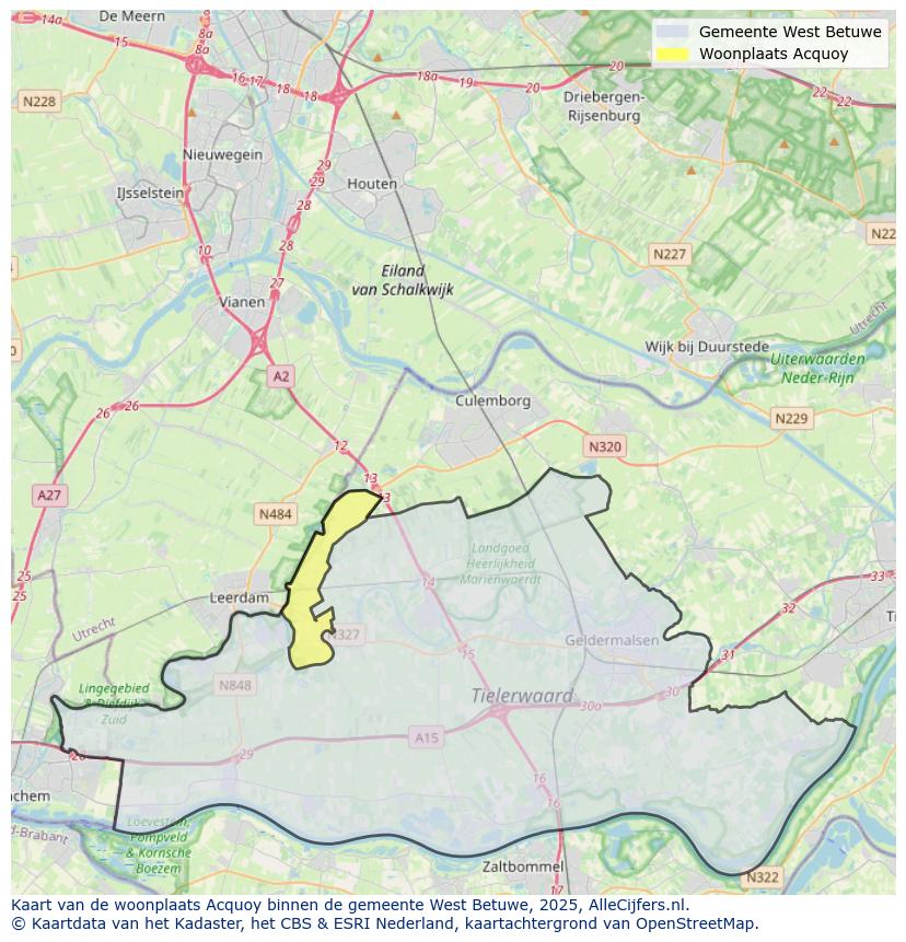 Afbeelding van de woonplaats Acquoy op de kaart.