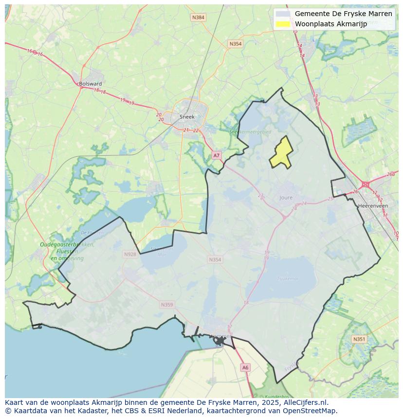 Afbeelding van de woonplaats Akmarijp op de kaart.