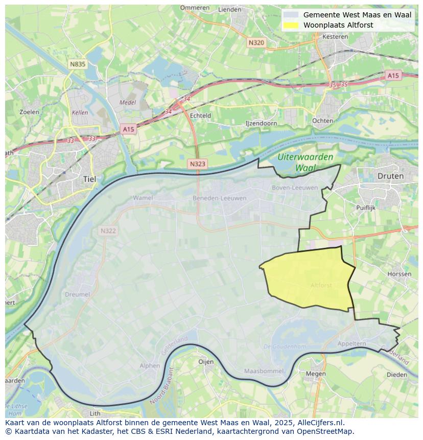 Afbeelding van de woonplaats Altforst op de kaart.