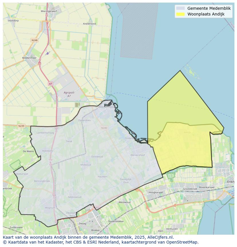 Afbeelding van de woonplaats Andijk op de kaart.