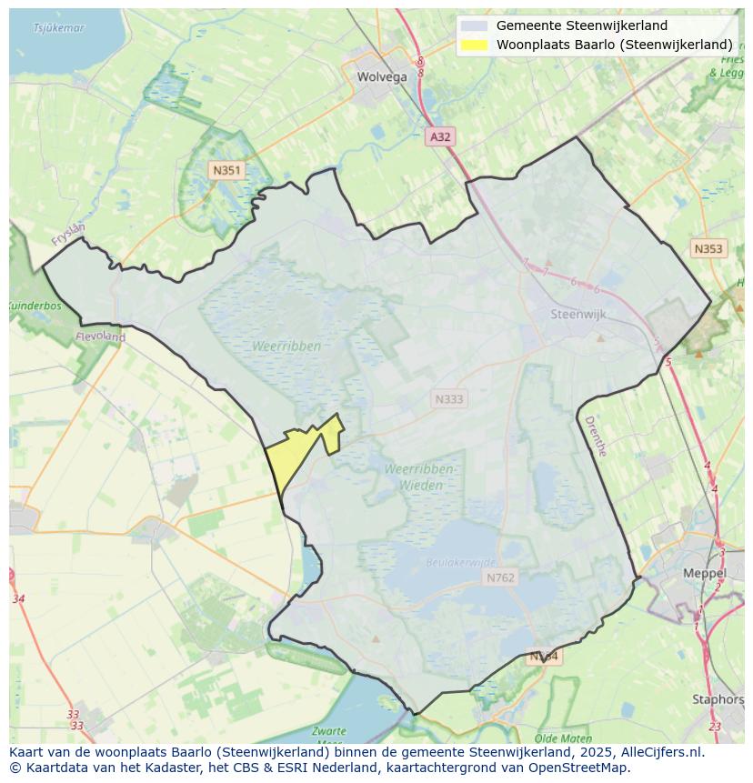 Afbeelding van de woonplaats Baarlo op de kaart.