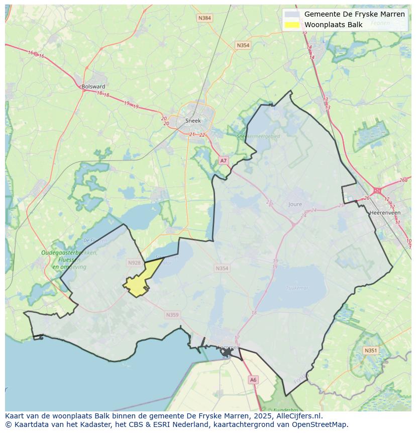Afbeelding van de woonplaats Balk op de kaart.