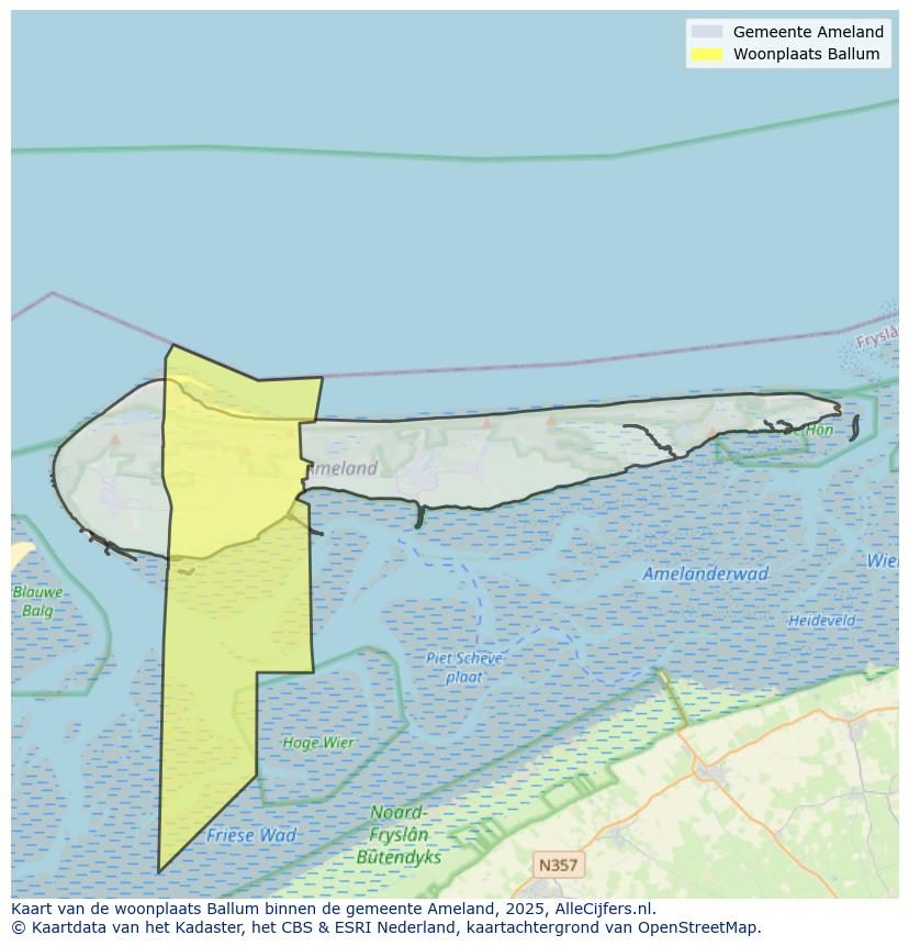 Afbeelding van de woonplaats Ballum op de kaart.