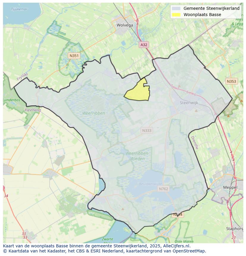 Afbeelding van de woonplaats Basse op de kaart.