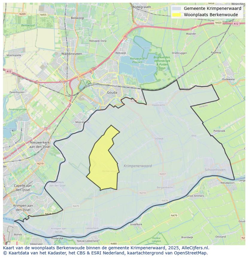 Afbeelding van de woonplaats Berkenwoude op de kaart.