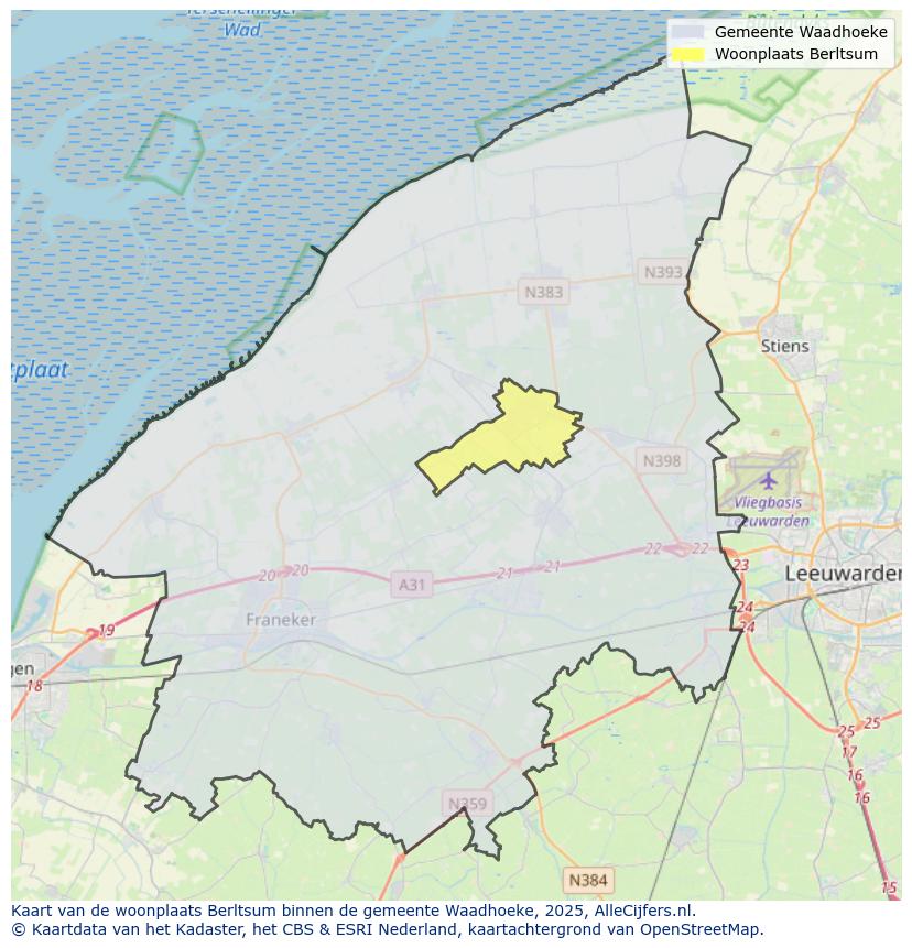Afbeelding van de woonplaats Berltsum op de kaart.