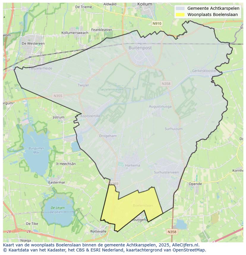 Afbeelding van de woonplaats Boelenslaan op de kaart.