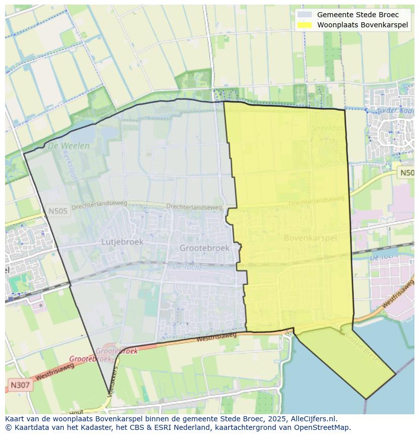 Afbeelding van de woonplaats Bovenkarspel op de kaart.