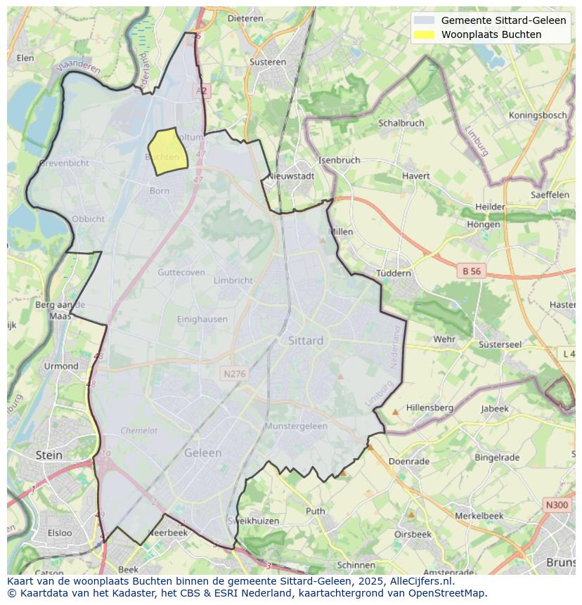 Afbeelding van de woonplaats Buchten op de kaart.