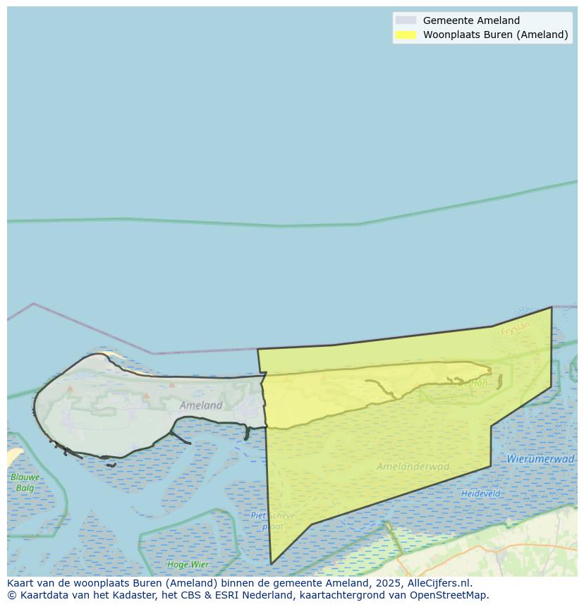 Afbeelding van de woonplaats Buren op de kaart.