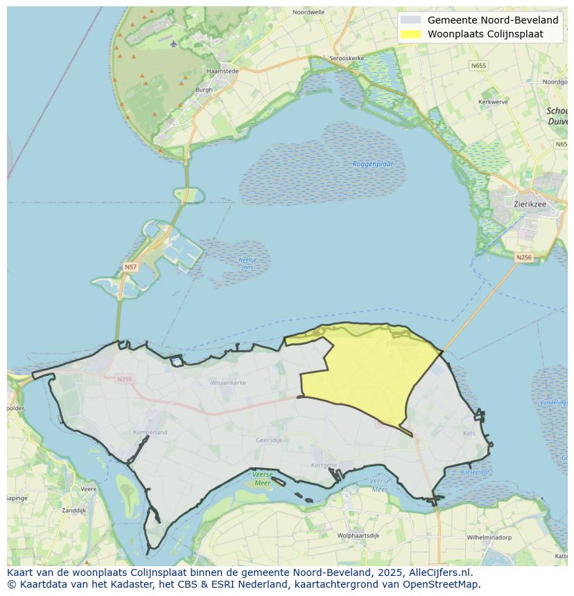 Afbeelding van de woonplaats Colijnsplaat op de kaart.