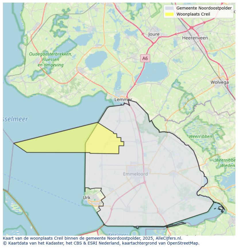 Afbeelding van de woonplaats Creil op de kaart.