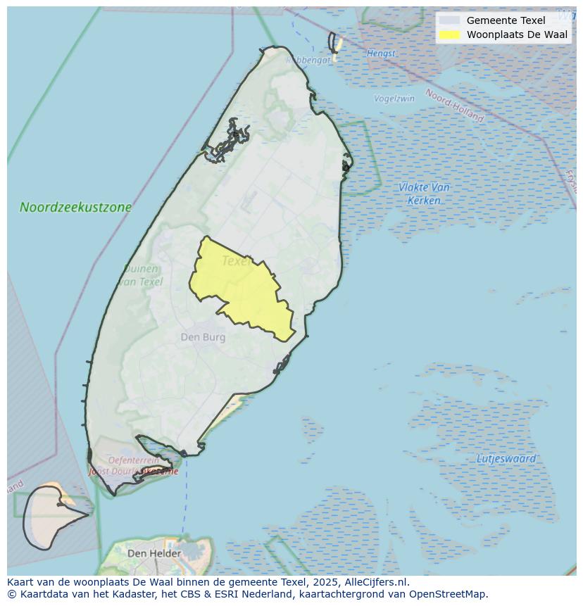 Afbeelding van de woonplaats De Waal op de kaart.