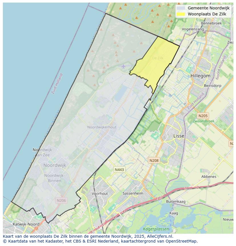 Afbeelding van de woonplaats De Zilk op de kaart.
