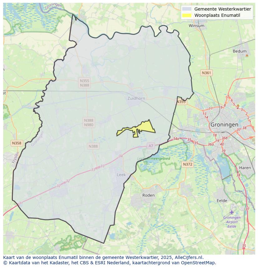 Afbeelding van de woonplaats Enumatil op de kaart.