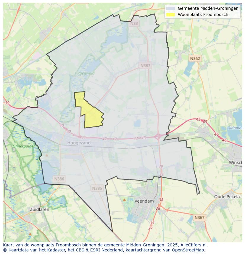 Afbeelding van de woonplaats Froombosch op de kaart.