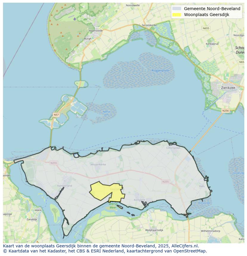 Afbeelding van de woonplaats Geersdijk op de kaart.