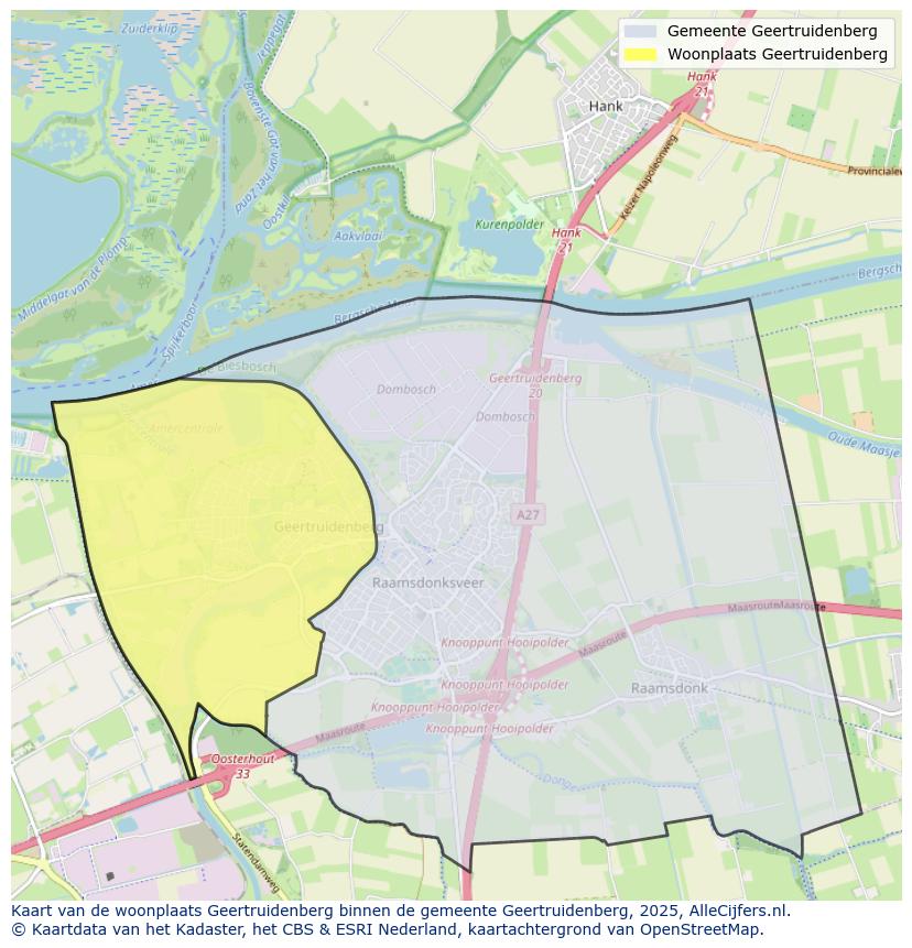 Afbeelding van de woonplaats Geertruidenberg op de kaart.