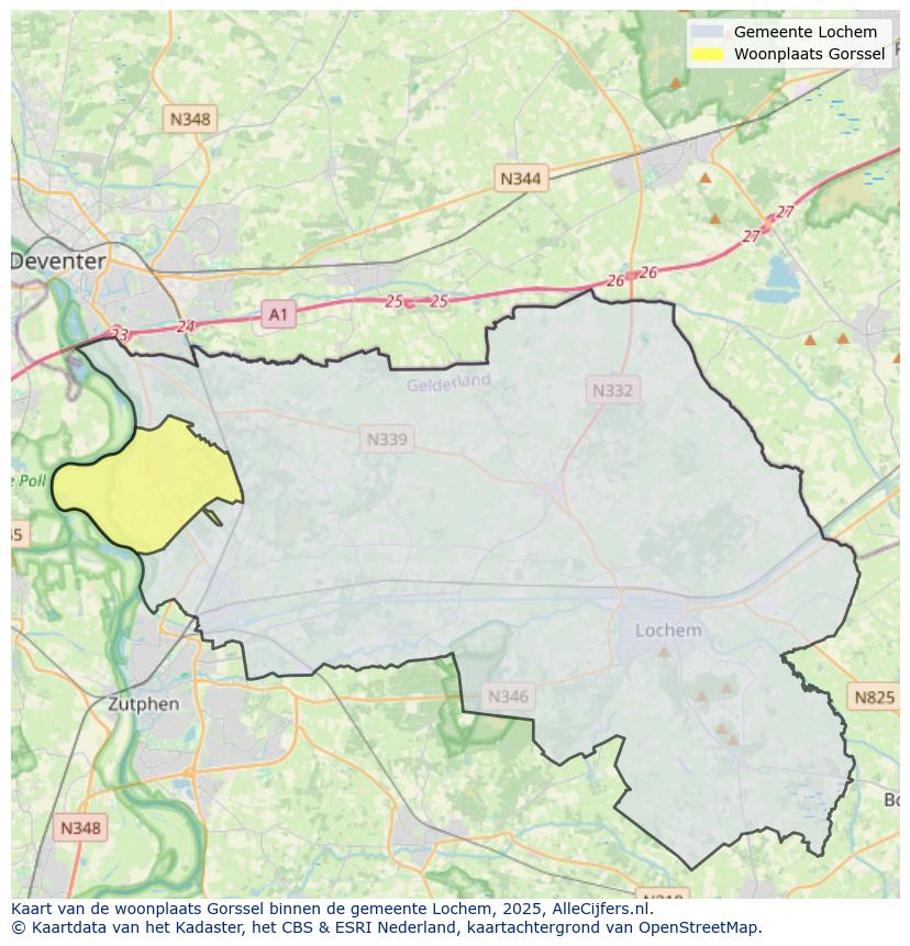Afbeelding van de woonplaats Gorssel op de kaart.