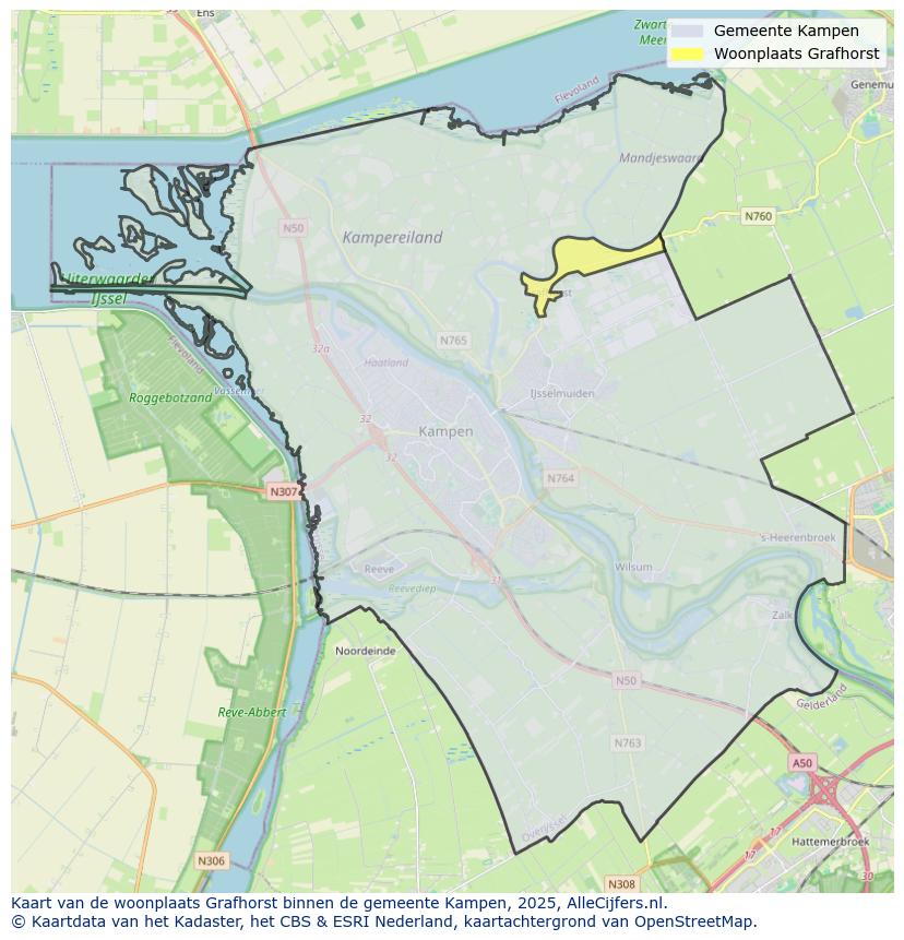 Afbeelding van de woonplaats Grafhorst op de kaart.