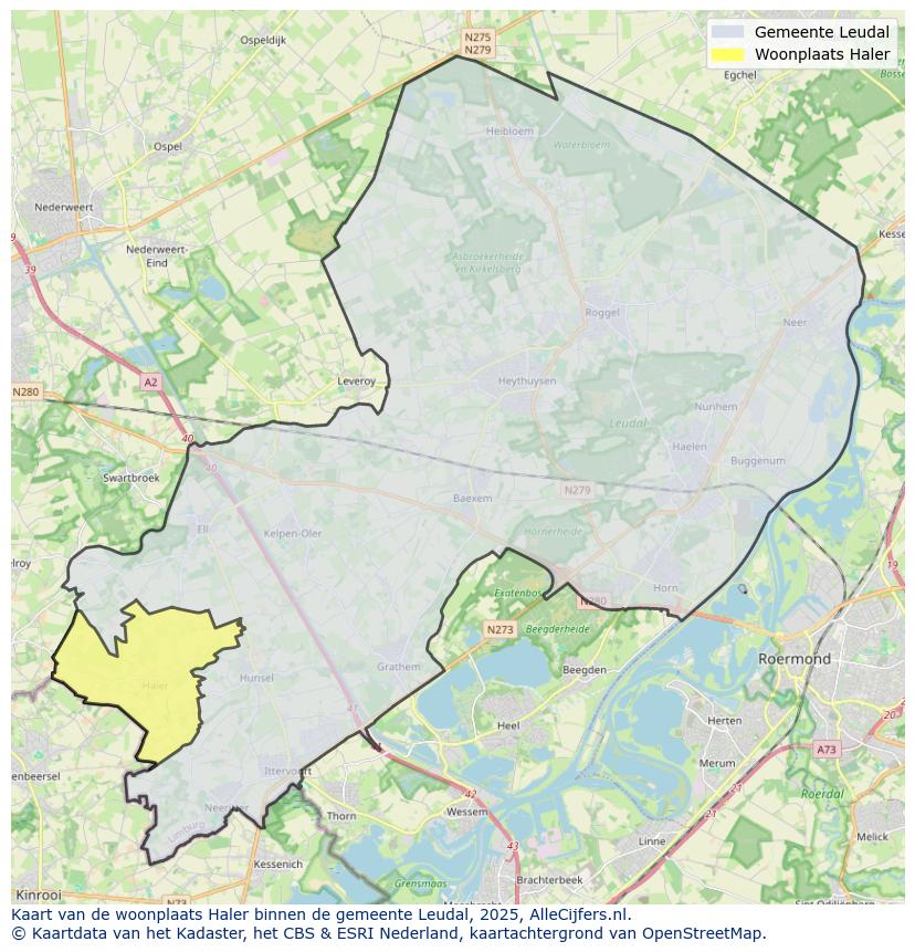 Afbeelding van de woonplaats Haler op de kaart.