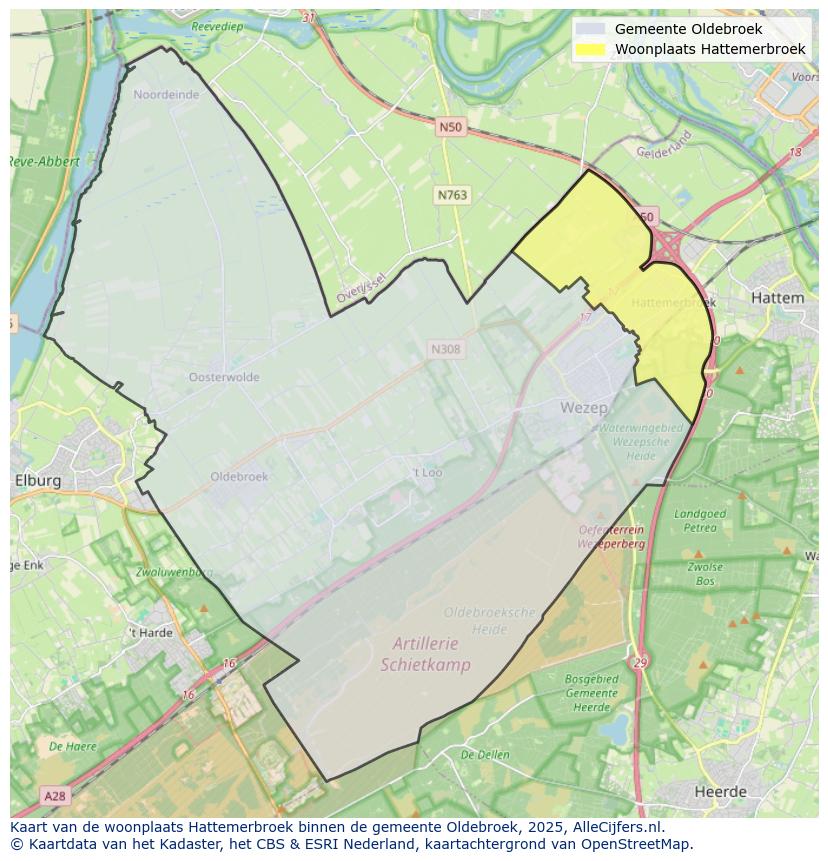 Afbeelding van de woonplaats Hattemerbroek op de kaart.
