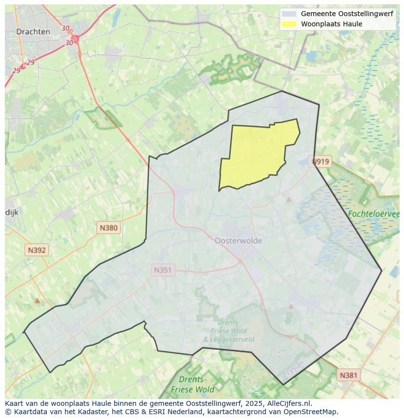 Afbeelding van de woonplaats Haule op de kaart.